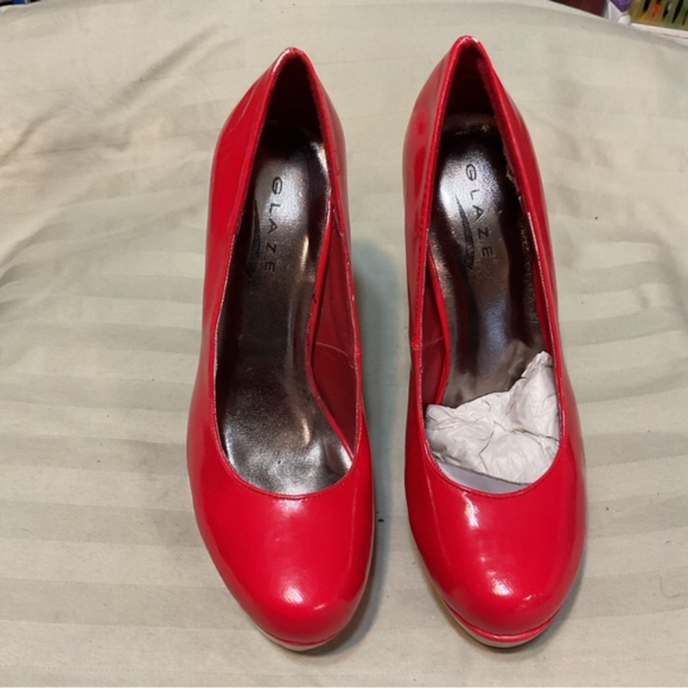 Glaze Red Platform Heels